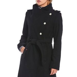 Guess Asymmetric Belted Wool Coat